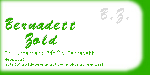 bernadett zold business card